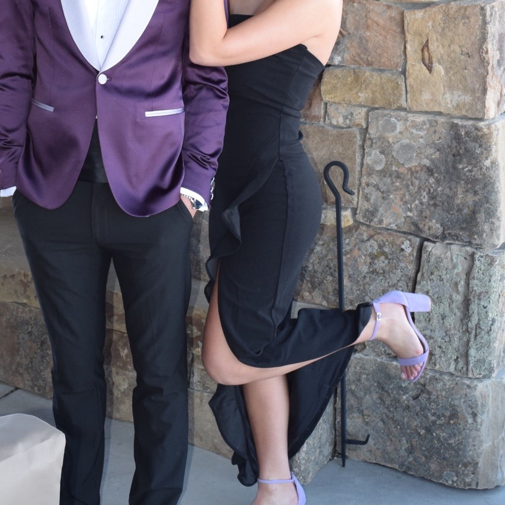 Black Strapless Prom Dress